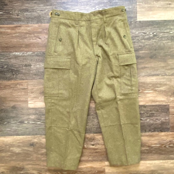 VTG SCHILLING OHG REICHARTSHAUSEN GERMAN MILITARY HEAVY WOOL CARGO PANTS - Picture 3 of 15